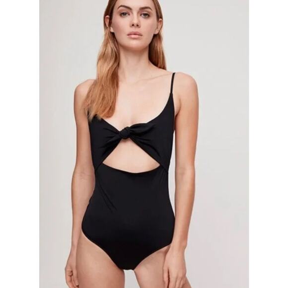 ARITZIA Wilfred NOE Bodysuit and Swimsuit Front Tie Cutout One Piece XS - Picture 2 of 9